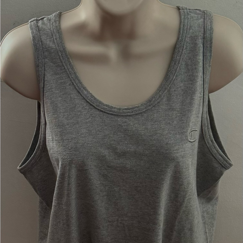 Champion Authentic athletic gray embroidered logo tank top, size M athleisure